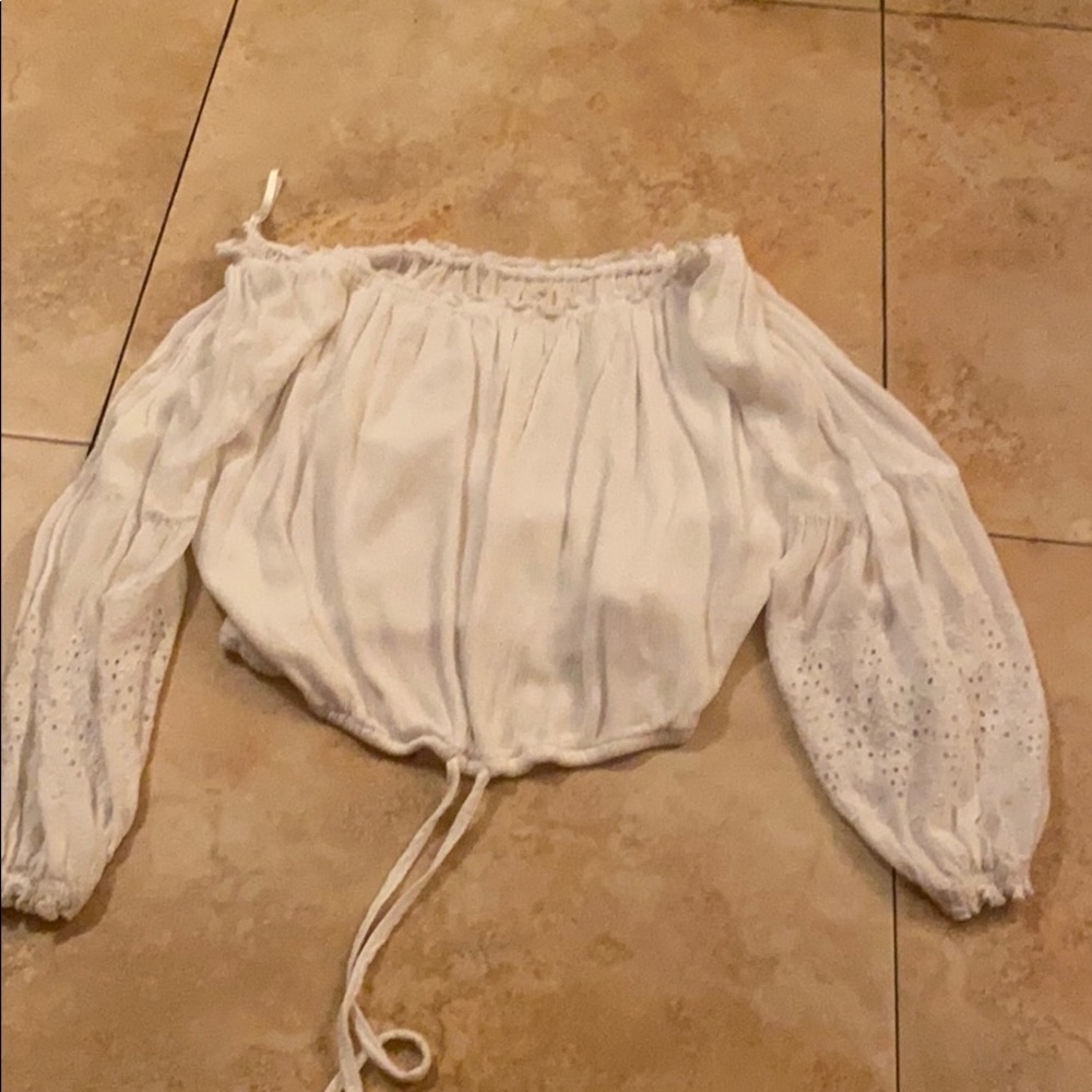 An off the shoulder top